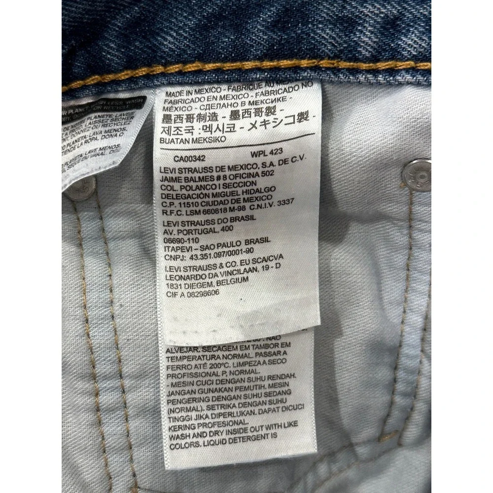 Levis 505 Regular Fit Straight Leg Blue Jeans Mens 38x32 Medium Wash Denim‎ - Picture 5 of 7